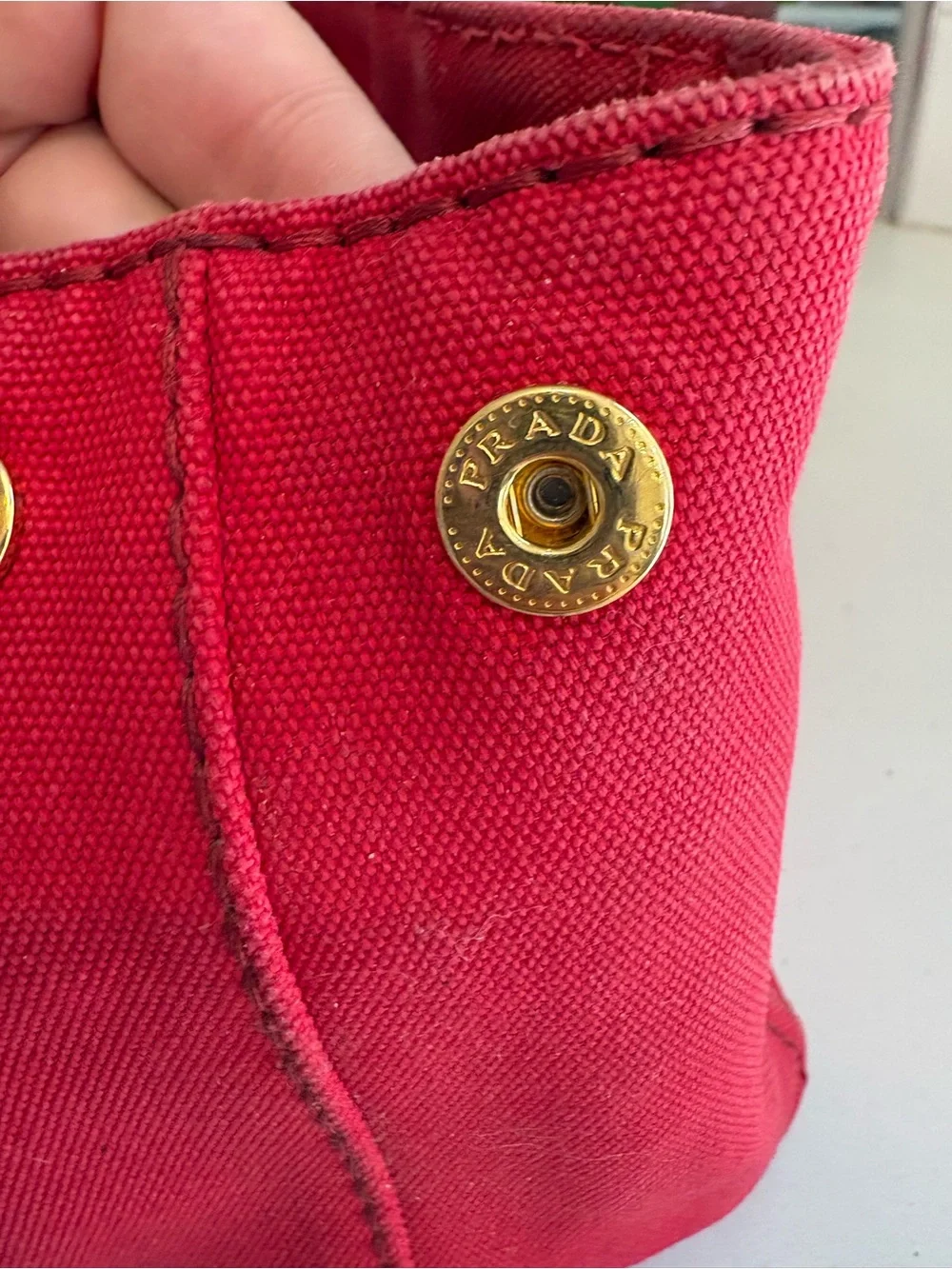 Prada Red Canapa Mini Size - Picture 4 of 10